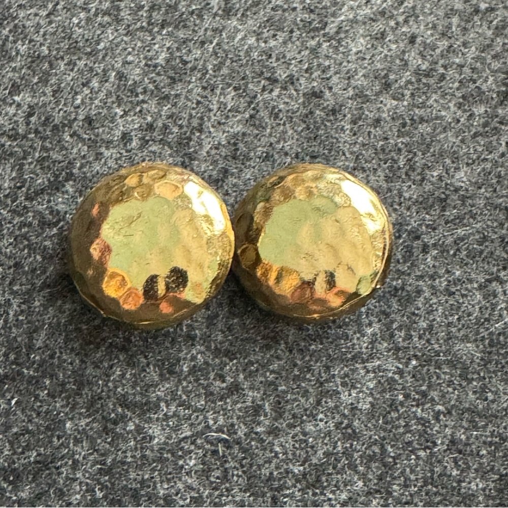 Vintage Gold Textured Dome Earrings